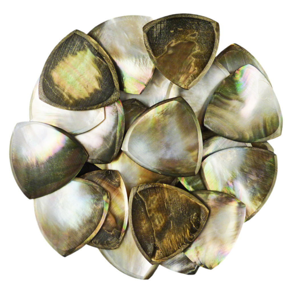 Black Abalone Shell Guitar Or Bass Pick - 2.0 mm - 346 Wedge Triangle Shape - Handmade Specialty Exotic Luxury Plectrum Exotic Plectrums