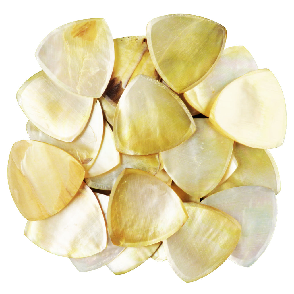 Gold Abalone Shell Guitar Or Bass Pick - 2.0 mm - 346 Wedge Triangle Shape - Handmade Specialty Exotic Luxury Plectrum Exotic Plectrums