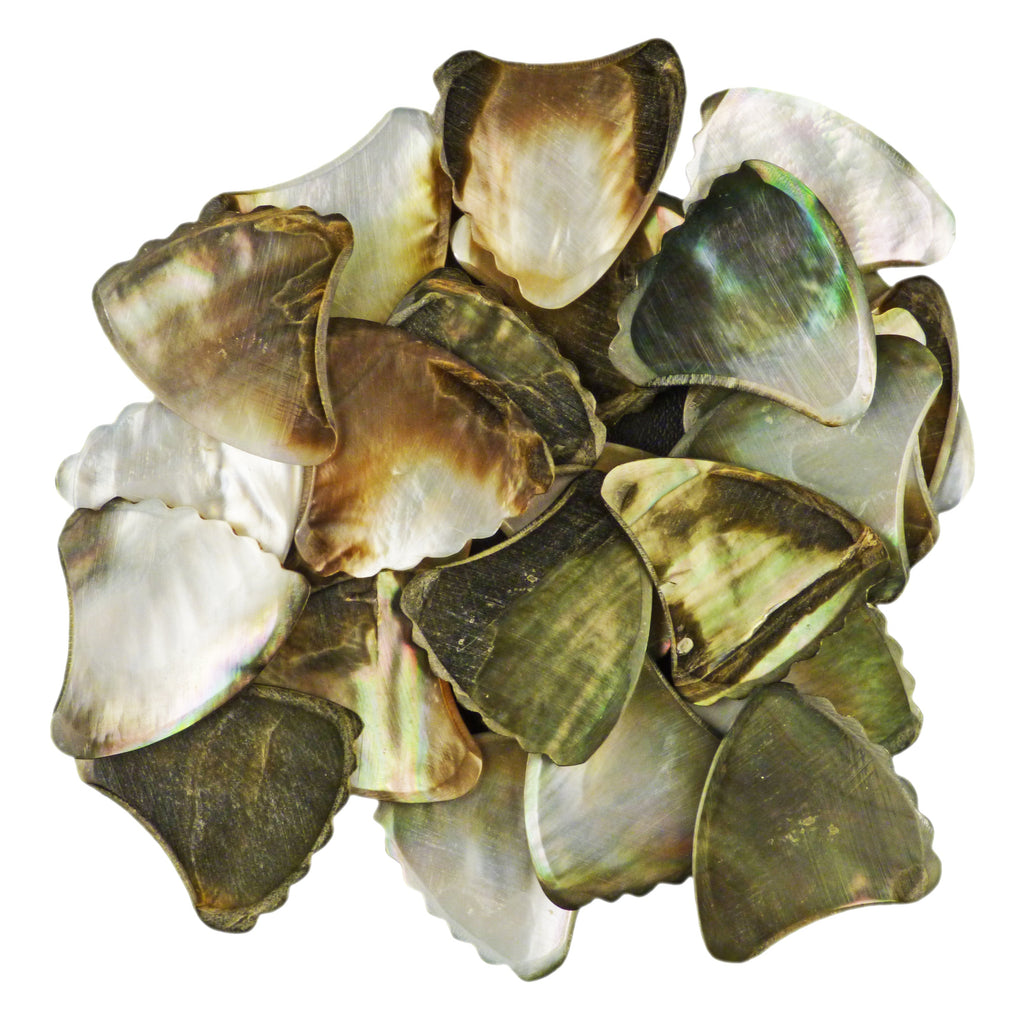 Black Abalone Shell Guitar Or Bass Pick - 2.0 mm - 390 Wedge Shark Fin Shape - Handmade Specialty Exotic Luxury Plectrum Exotic Plectrums