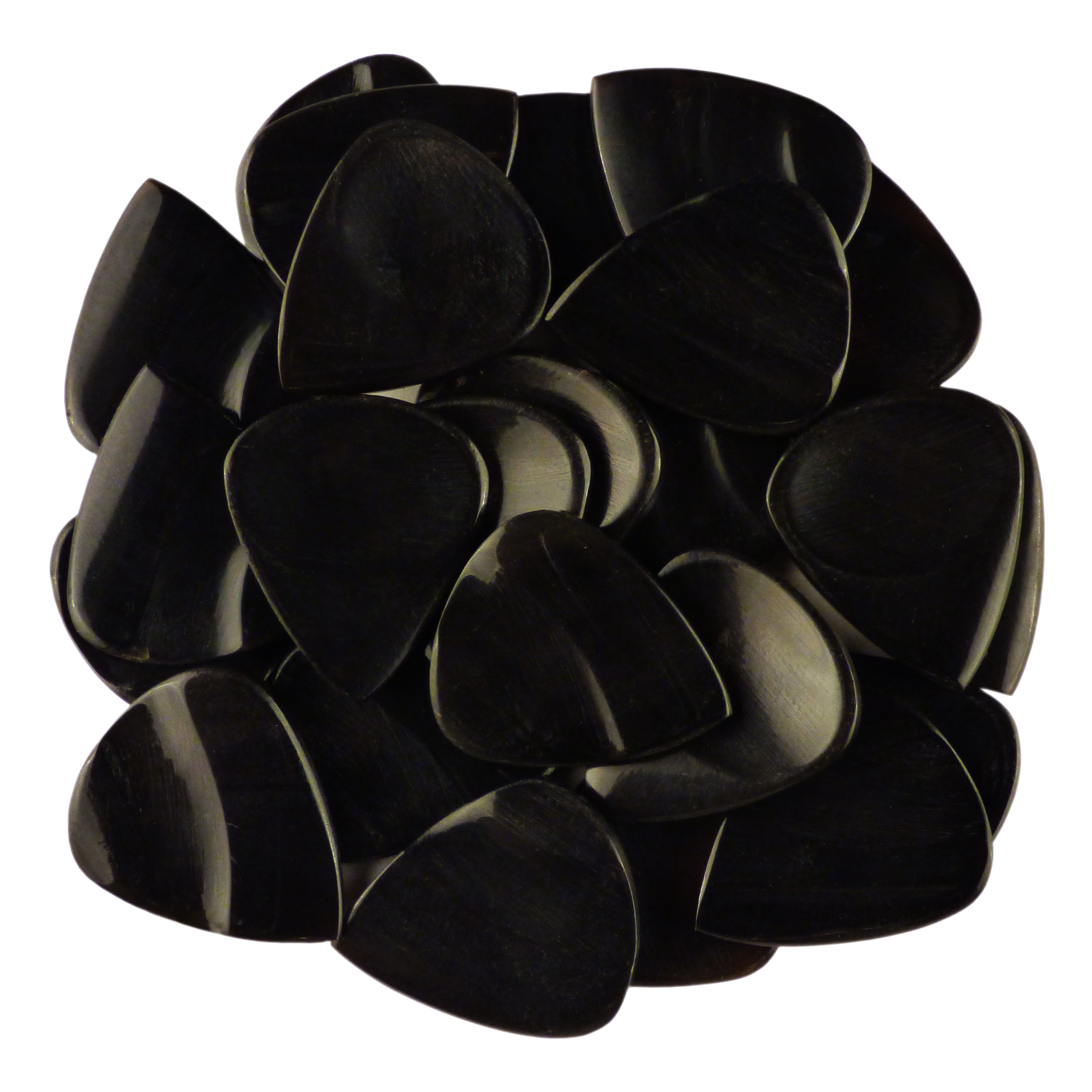 Black Buffalo Horn Guitar Or Bass Pick - 3.0 mm Ultra Heavy Gauge - 351 Groove Shape - Polished Finish Handmade Specialty Exotic Plectrum Exotic Plectrums