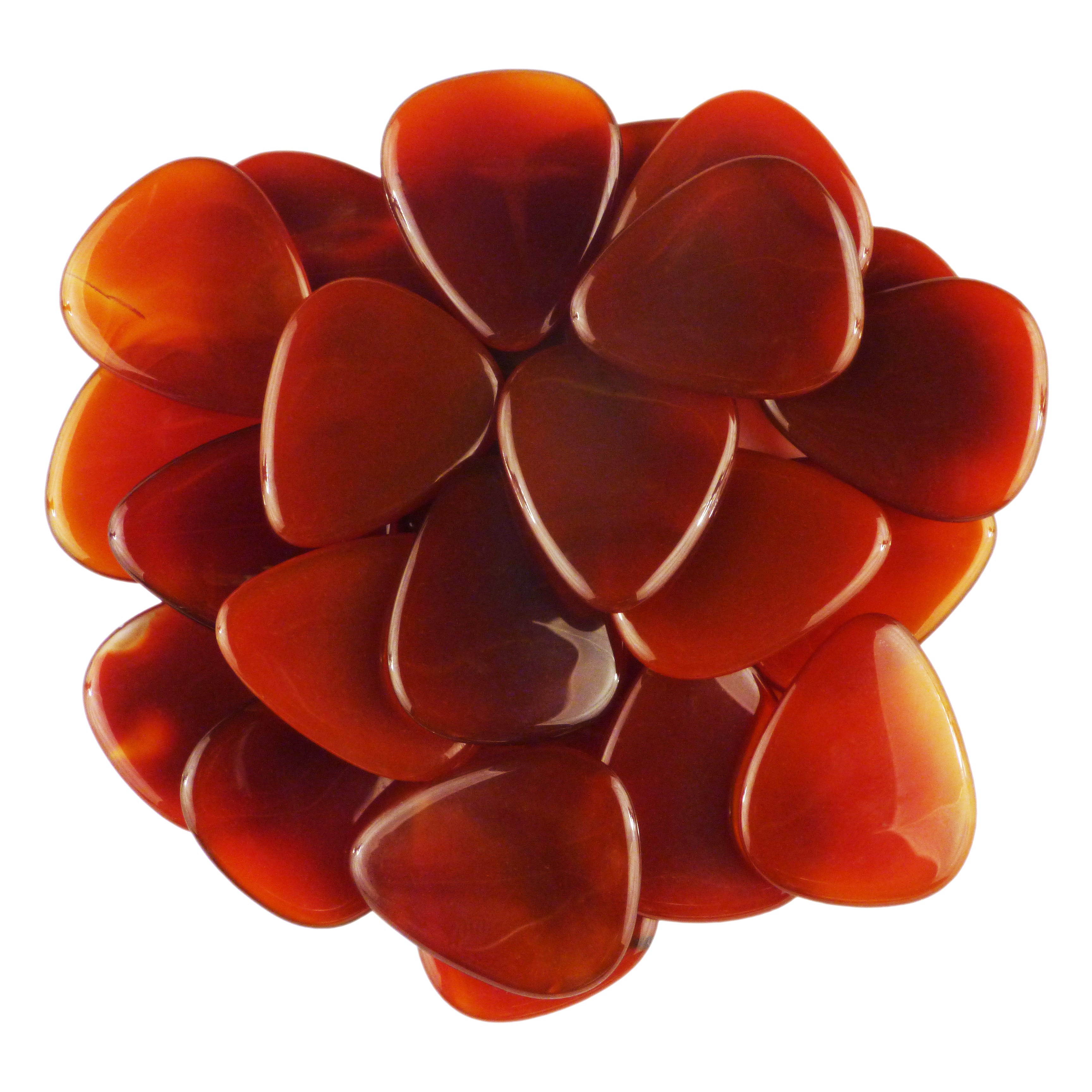 Carnelian Stone Guitar Or Bass Pick - 3.0 mm Ultra Heavy Gauge - 351 Shape - Specialty Handmade Gemstone Exotic Plectrum Exotic Plectrums