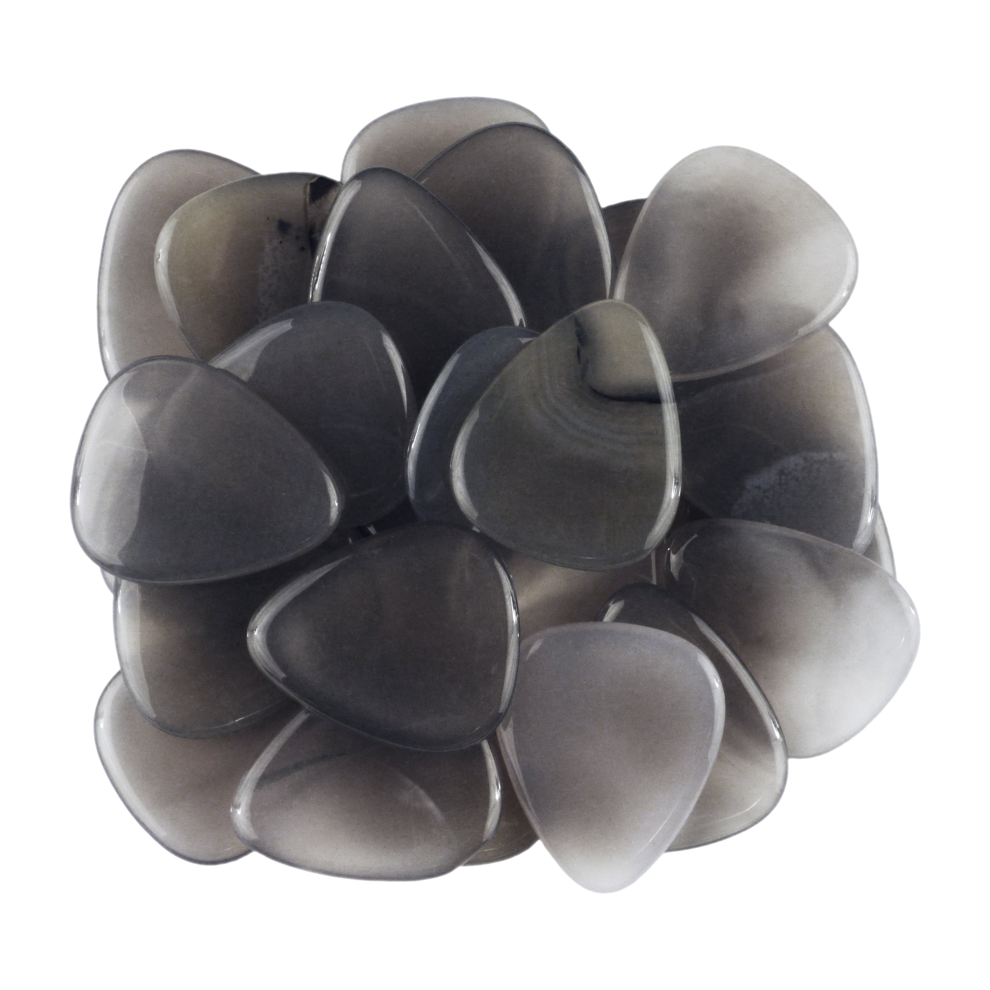 Grey Agate Stone Guitar Or Bass Pick - 3.0 mm Ultra Heavy Gauge - 351 Shape - Specialty Handmade Gemstone Exotic Plectrum Exotic Plectrums