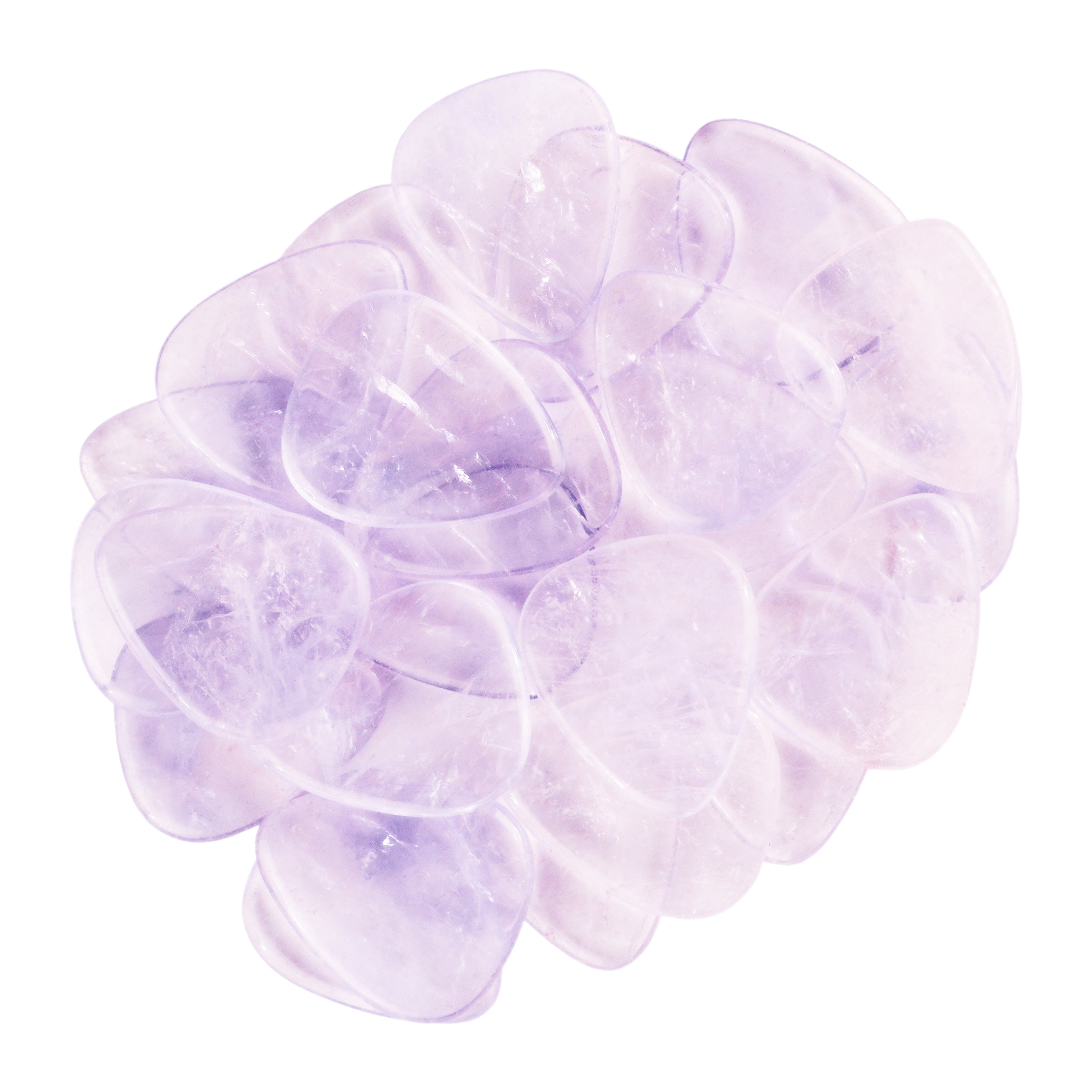 Light Amethyst Stone Guitar Or Bass Pick - 3.0 mm Ultra Heavy Gauge - 351 Shape - Specialty Handmade Gemstone Exotic Plectrum Exotic Plectrums