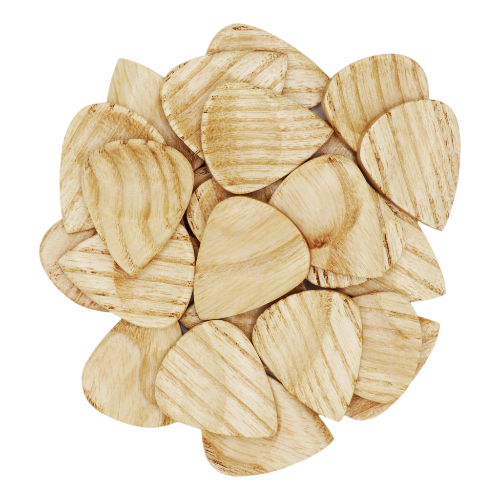 Ash Wood Guitar Or Bass Pick - 3.0 mm Ultra Heavy Gauge - 351 Groove Shape - Natural Finish Handmade Specialty Exotic Plectrum Exotic Plectrums