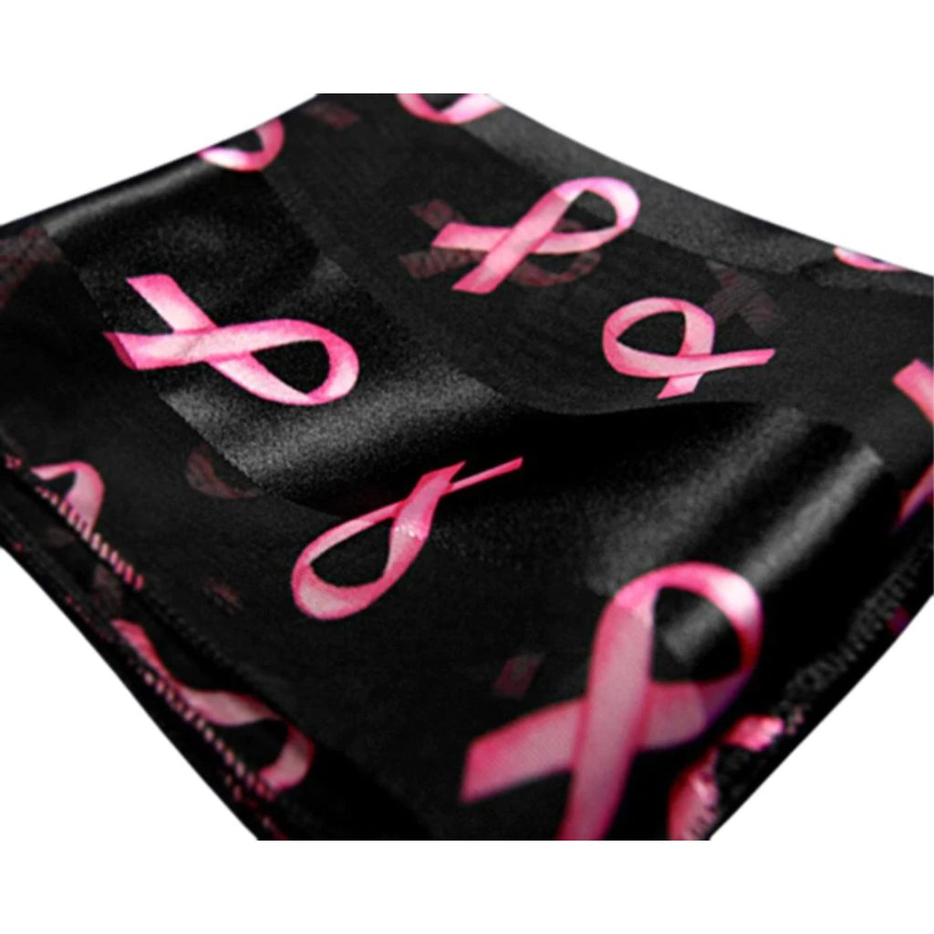 10 Pack Breast Cancer Awareness Ribbon Scarves in Black The Awareness Company