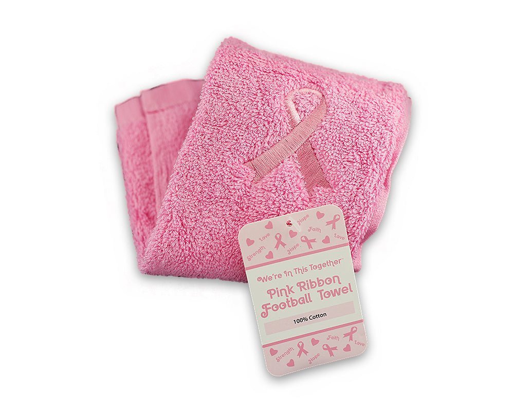 10 Pack Breast Cancer Pink Ribbon Football Athletic Towels The Awareness Company