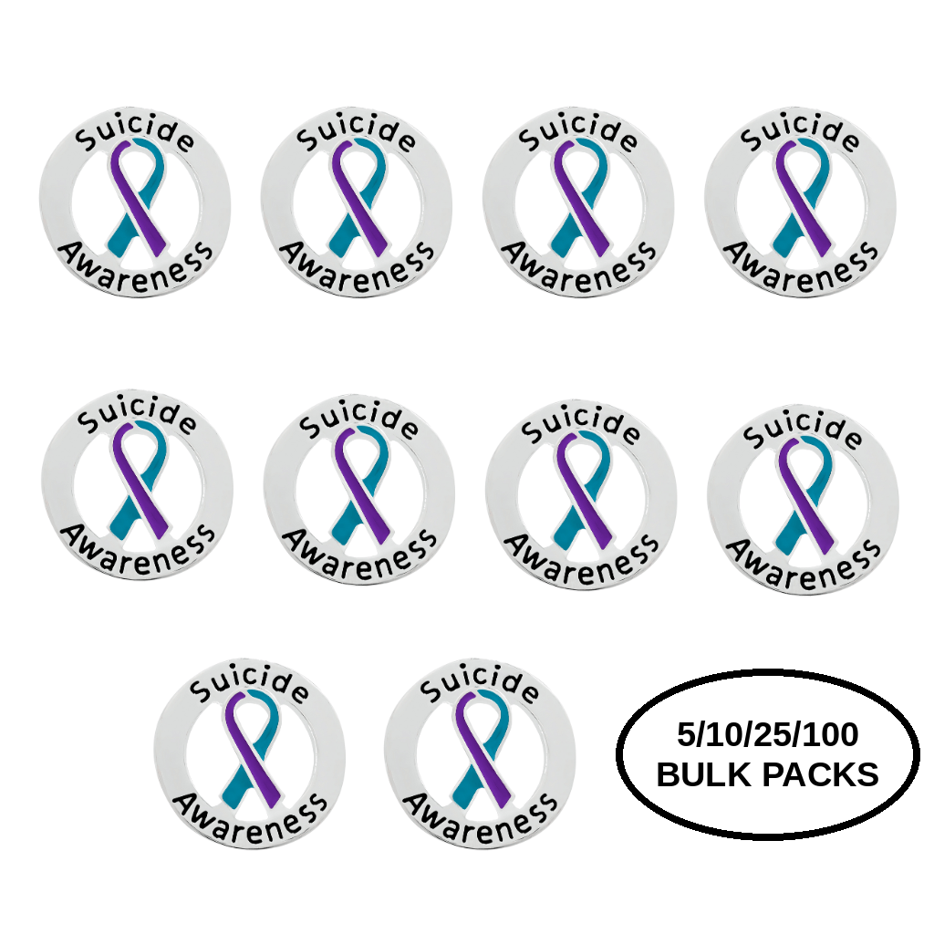 5/10/25/100 Pack Circle Suicide Awareness & Prevention Pins The Awareness Company