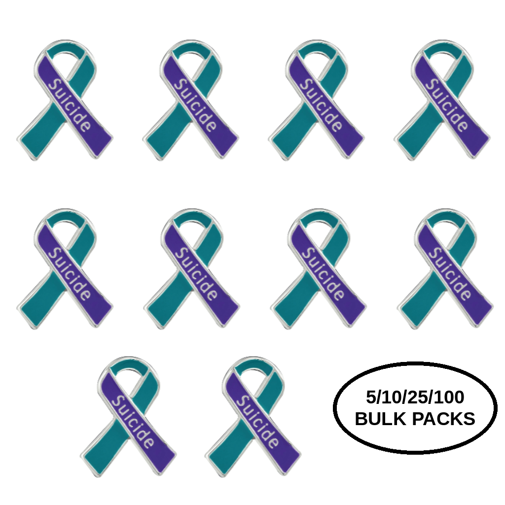 5/10/25/100 Pack Suicide Awareness & Prevention Ribbon Pins The Awareness Company