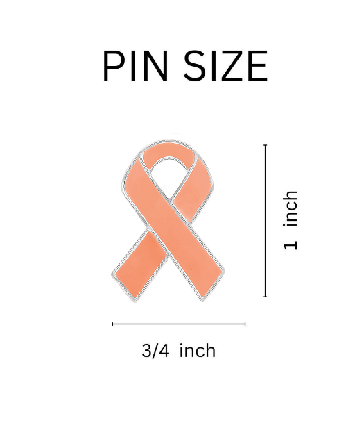 10 Pack Peach Ribbon Awareness Pins The Awareness Company