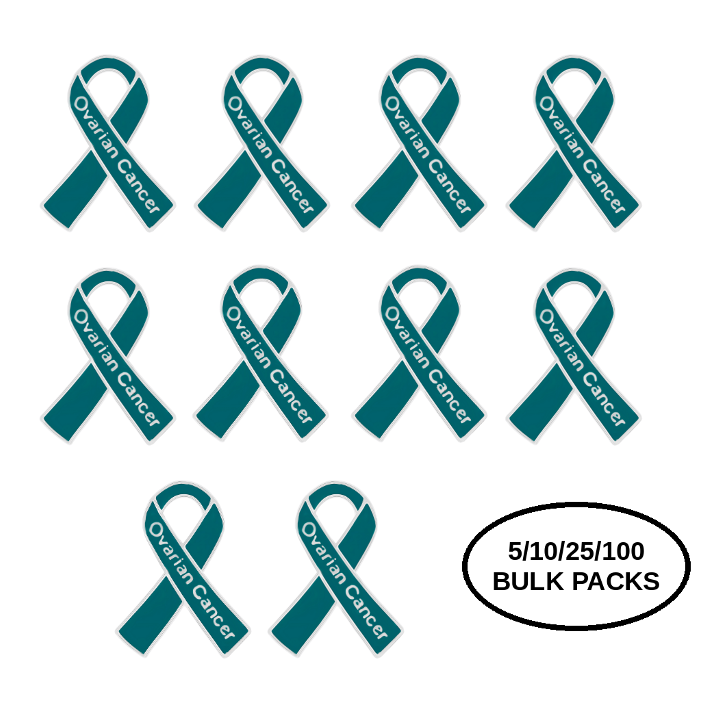 Bulk Pack Teal Ovarian Cancer Ribbon Pins The Awareness Company