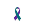 25 Pack Teal & Purple Ribbon Awareness Decals The Awareness Company