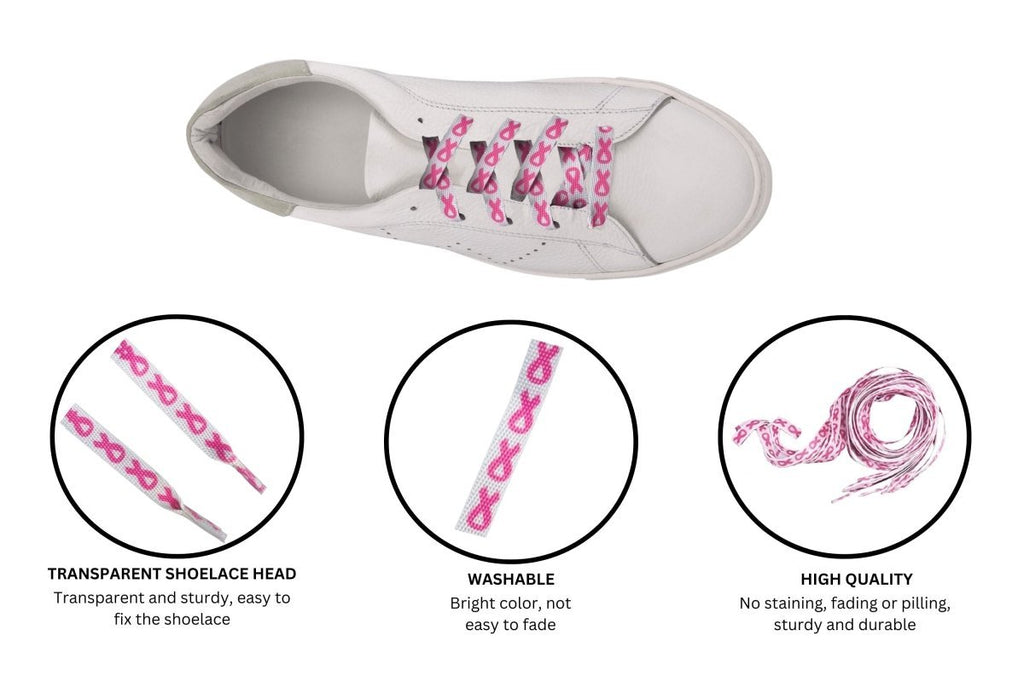 10 Pairs Breast Cancer Pink Ribbon Shoelaces The Awareness Company