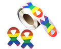 250 Large Rainbow Ribbon Stickers (250 per Roll) The Awareness Company