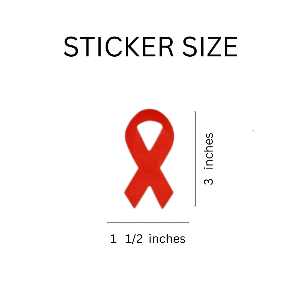 250 Large Red Ribbon Stickers (250 per Roll) The Awareness Company
