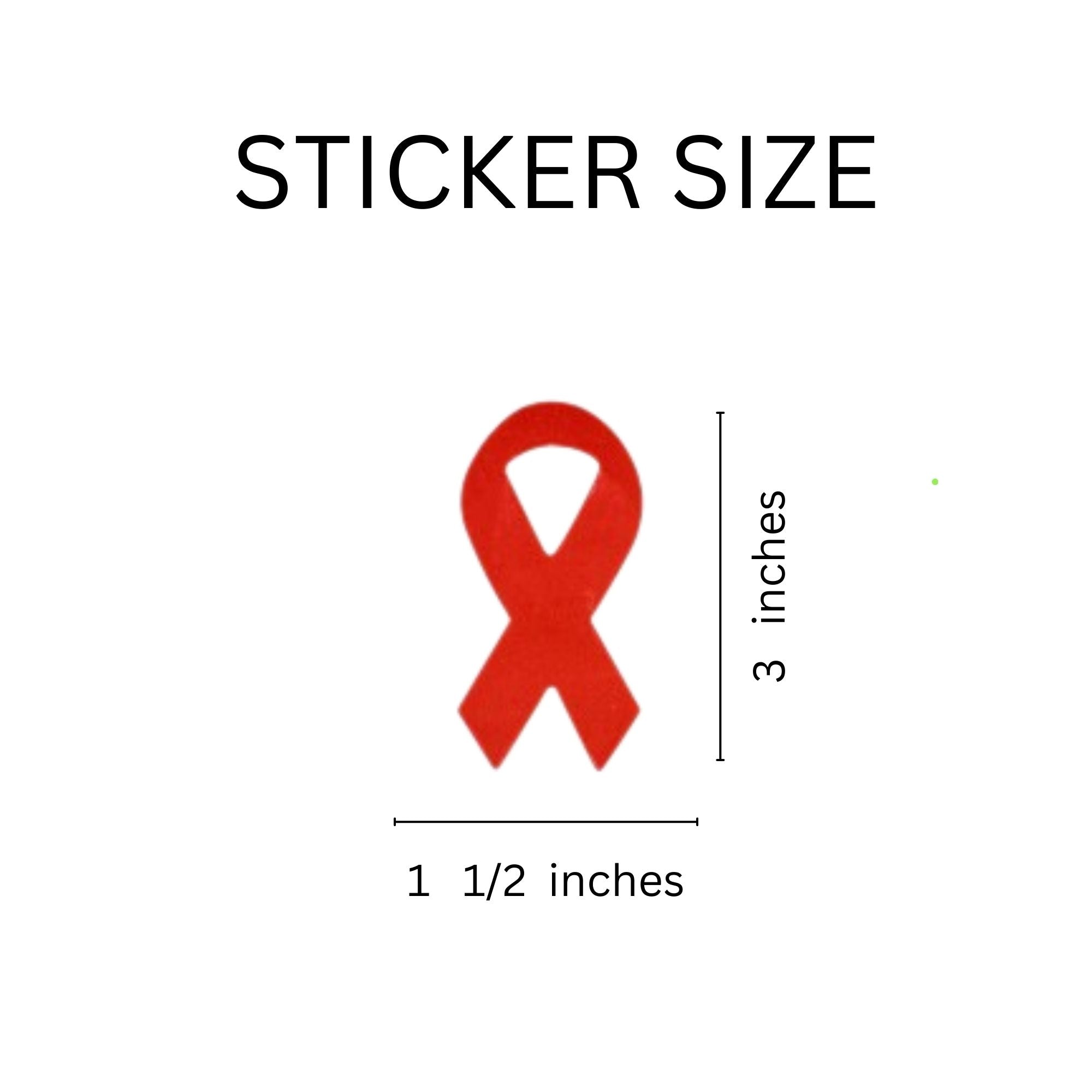 250 Large Red Ribbon Stickers (250 per Roll) The Awareness Company
