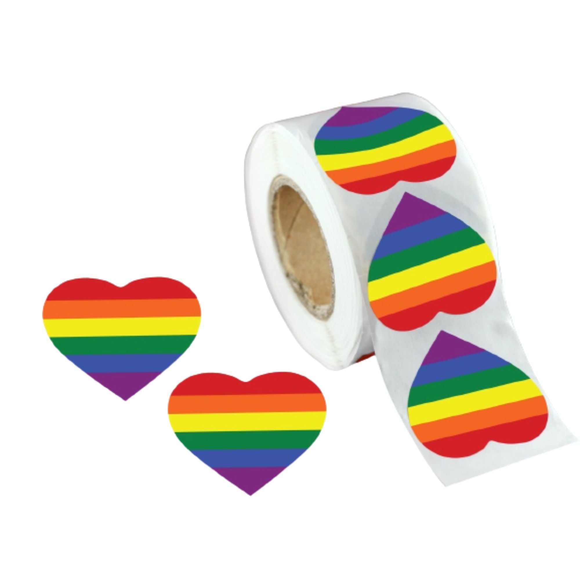 250 Rainbow Heart Stickers (250 per Roll) The Awareness Company