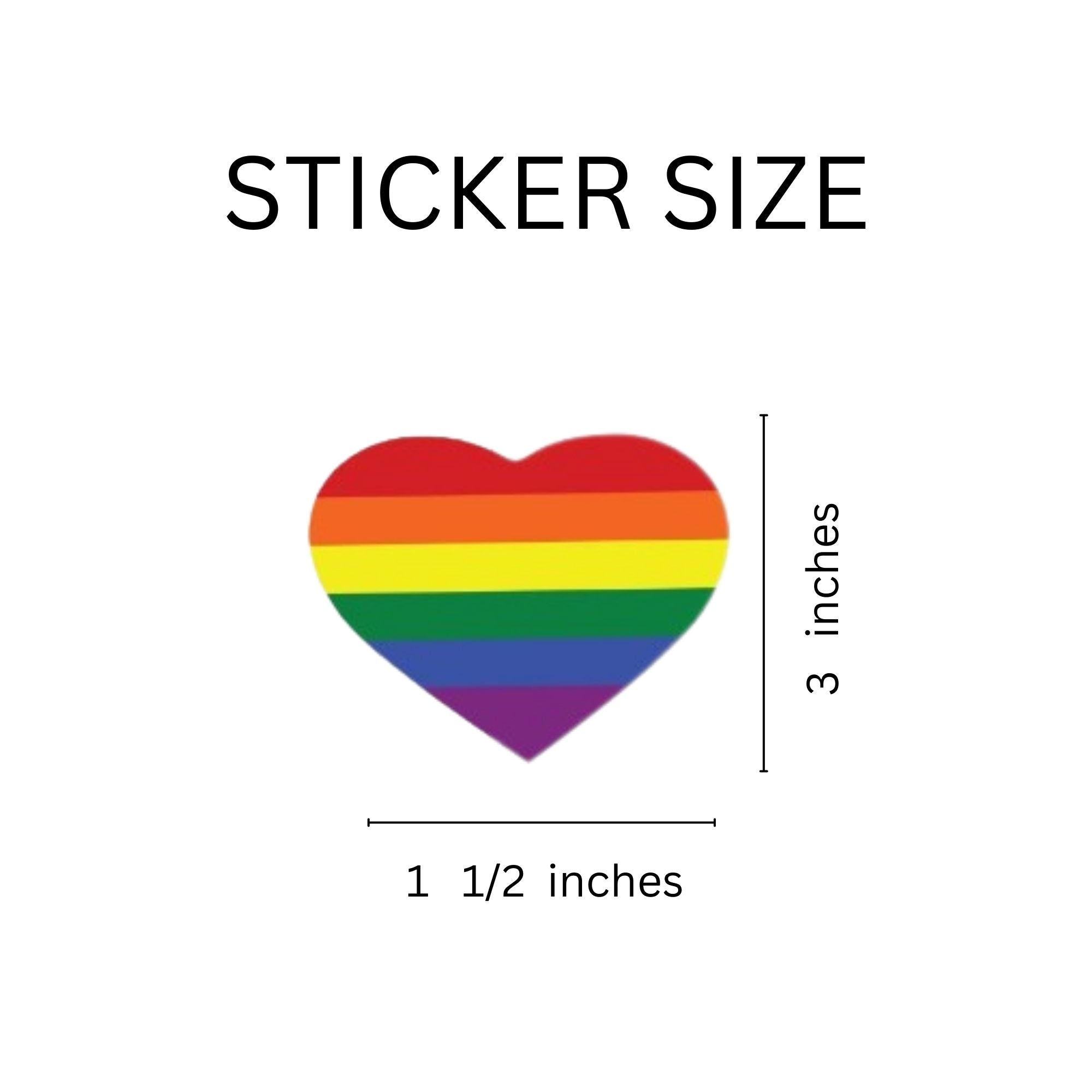 250 Rainbow Heart Stickers (250 per Roll) The Awareness Company