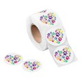 250 Rainbow Paw Print Heart Stickers (250 Per Roll) The Awareness Company