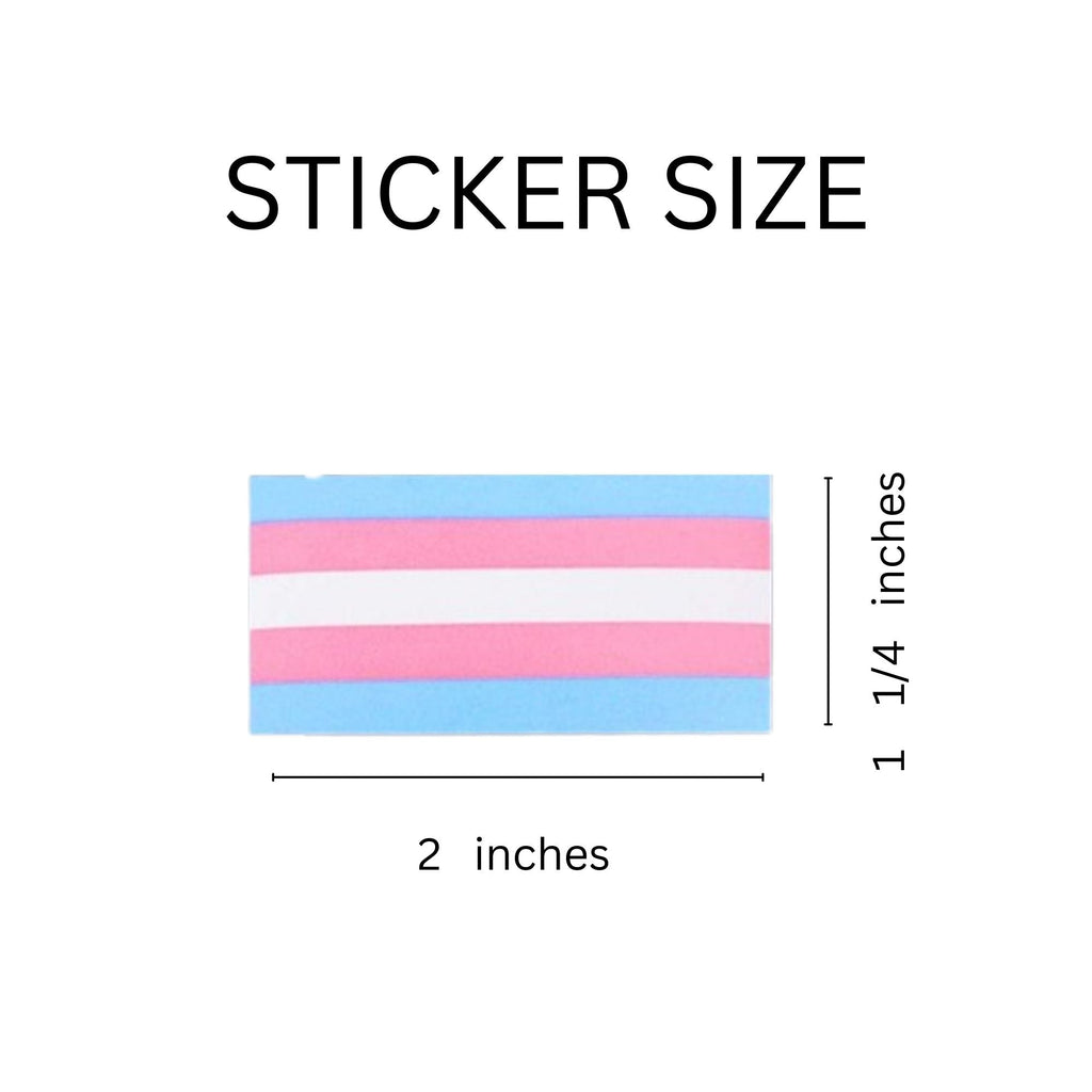 250 Rectangle Transgender Pride Stickers (250 per Roll) The Awareness Company