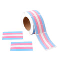 250 Rectangle Transgender Pride Stickers (250 per Roll) The Awareness Company