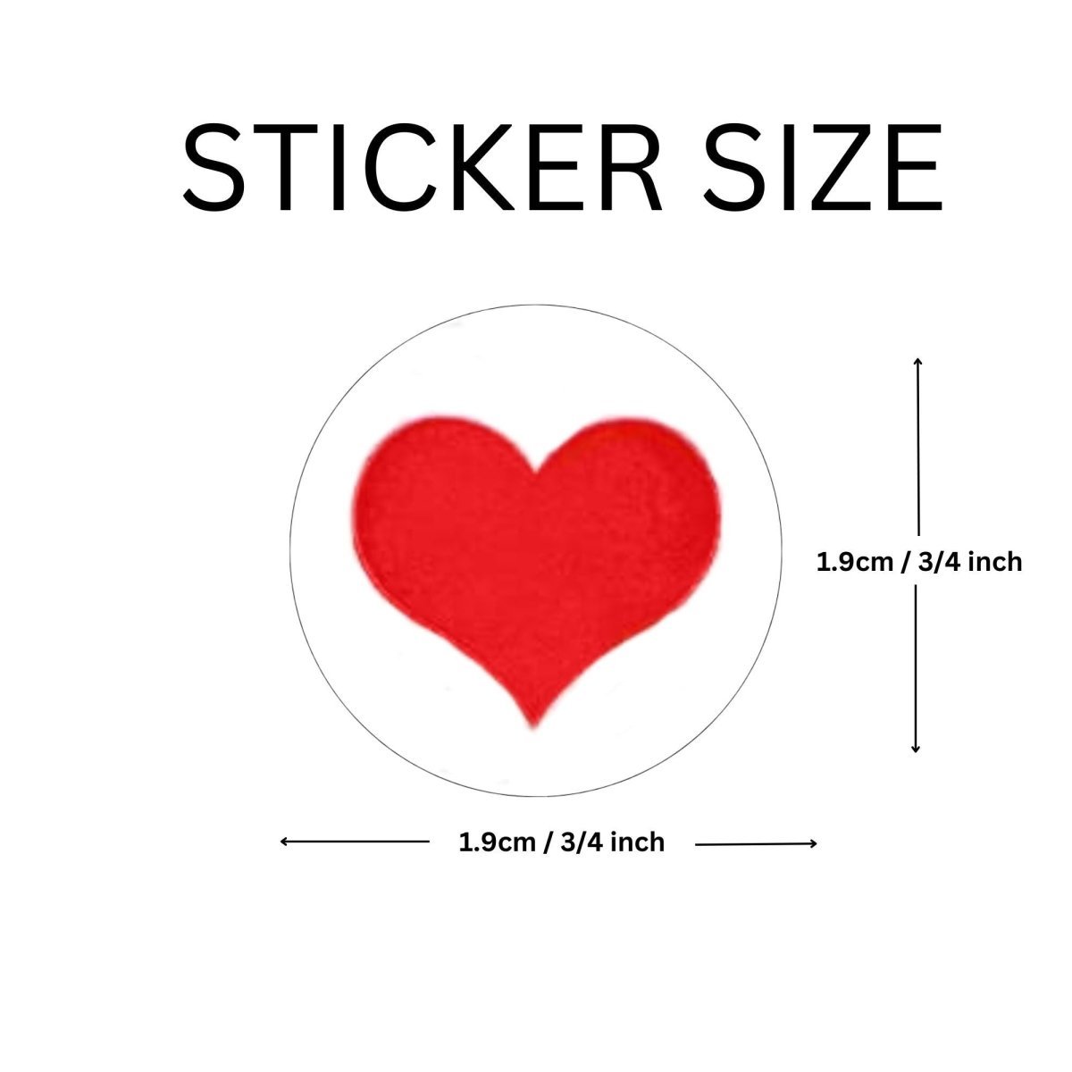 250 Small 3/4 Inch Round Red Heart Stickers (250 per Roll) The Awareness Company