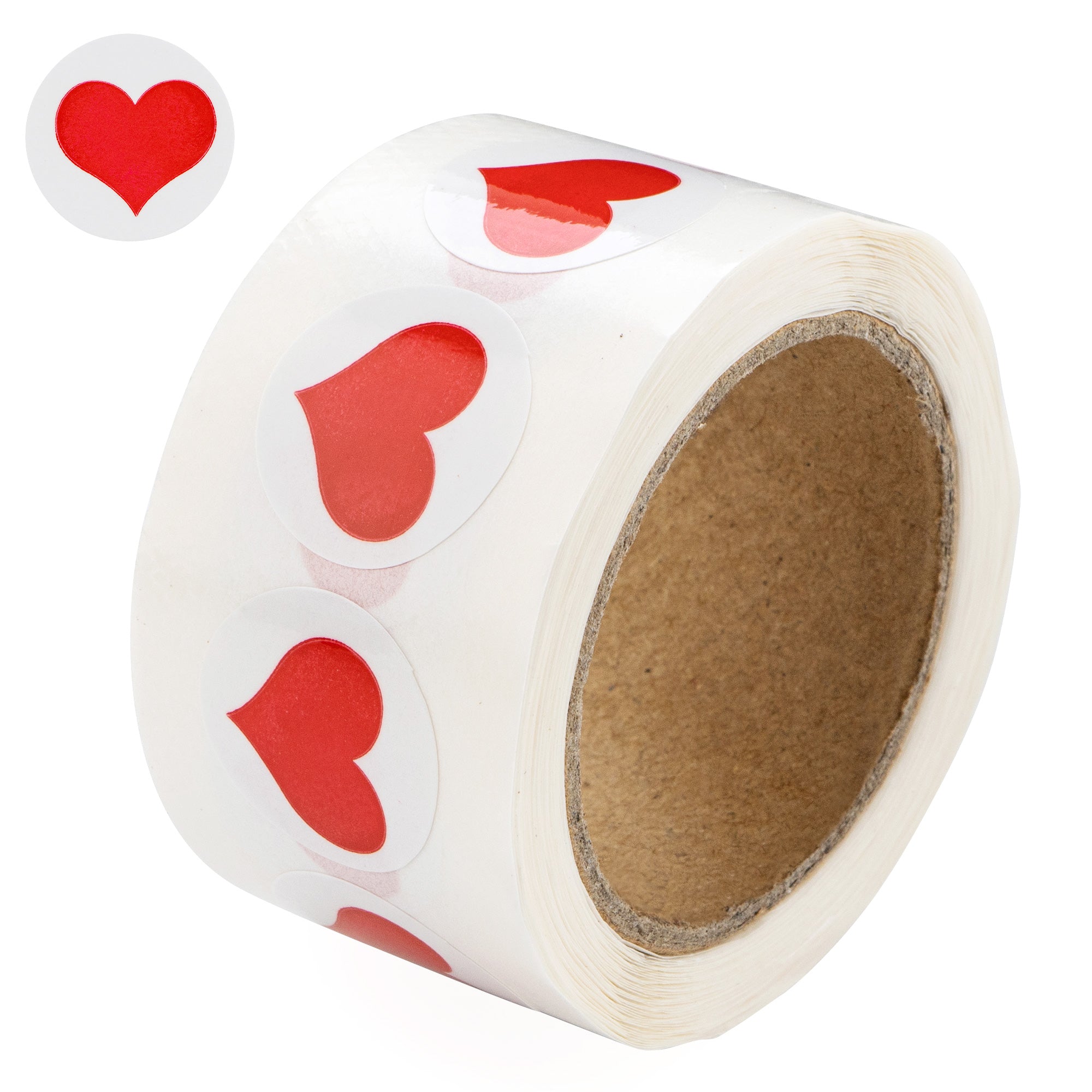 250 Small 3/4 Inch Round Red Heart Stickers (250 per Roll) The Awareness Company