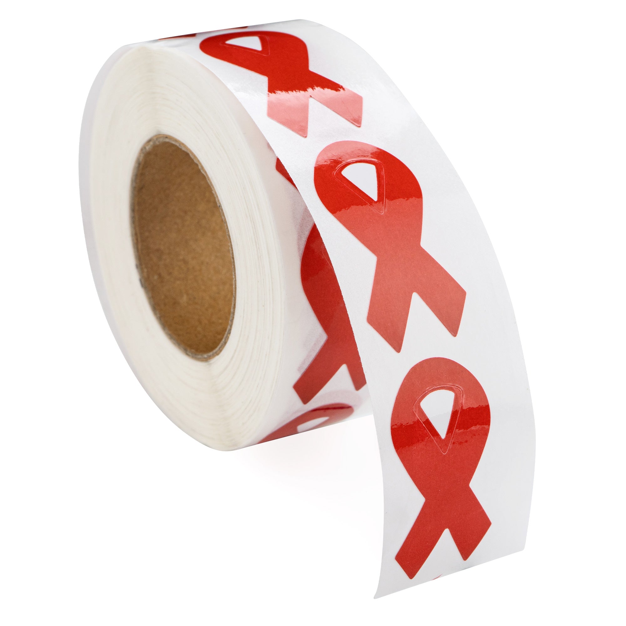 250 Small Red Ribbon Stickers (250 per Roll) The Awareness Company