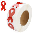 250 Small Red Ribbon Stickers (250 per Roll) The Awareness Company