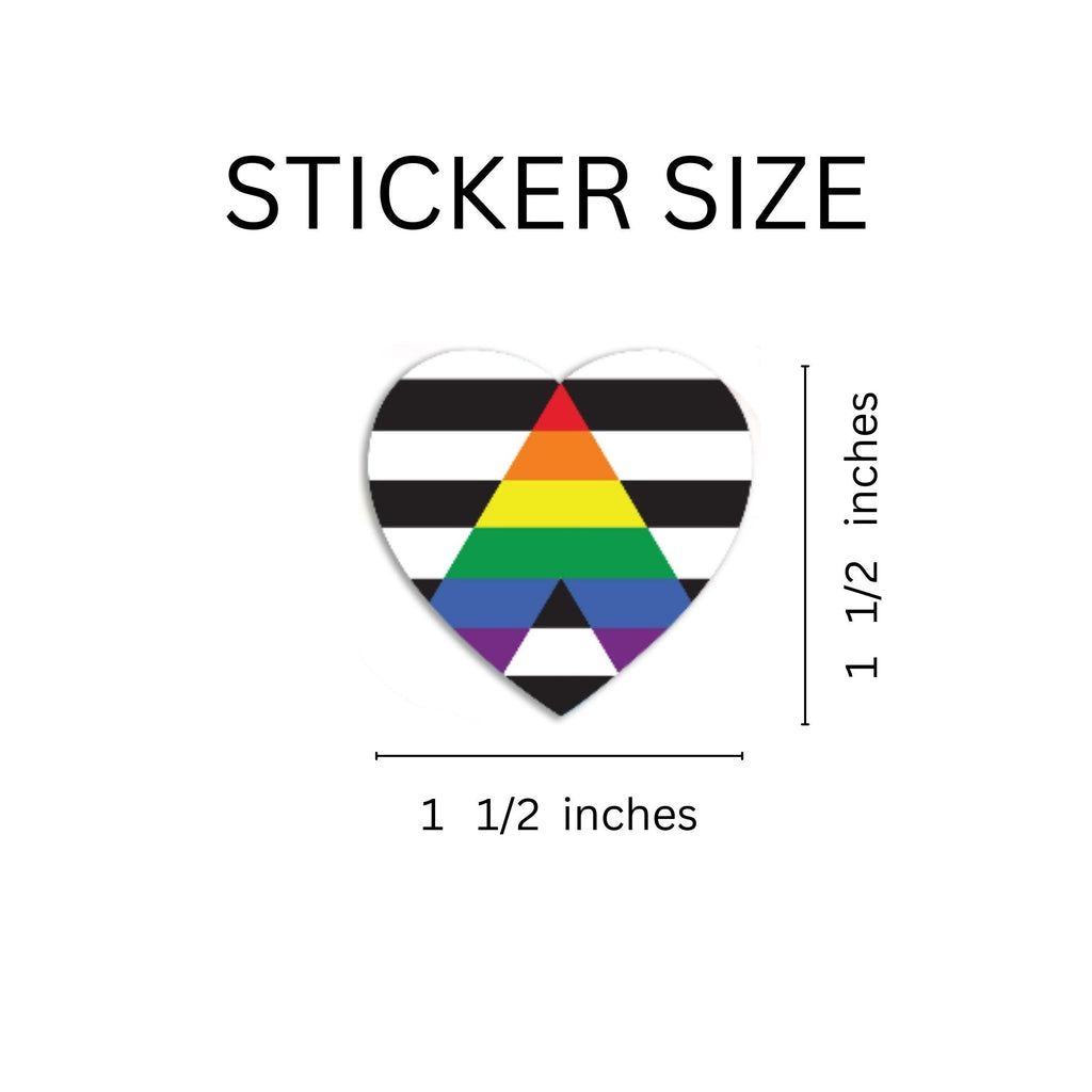 250 Straight Ally Allies LGBTQ Gay Pride Heart Stickers (250 per Roll) The Awareness Company