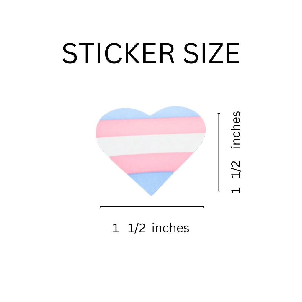250 Transgender Heart Shaped Stickers (250 per Roll) The Awareness Company