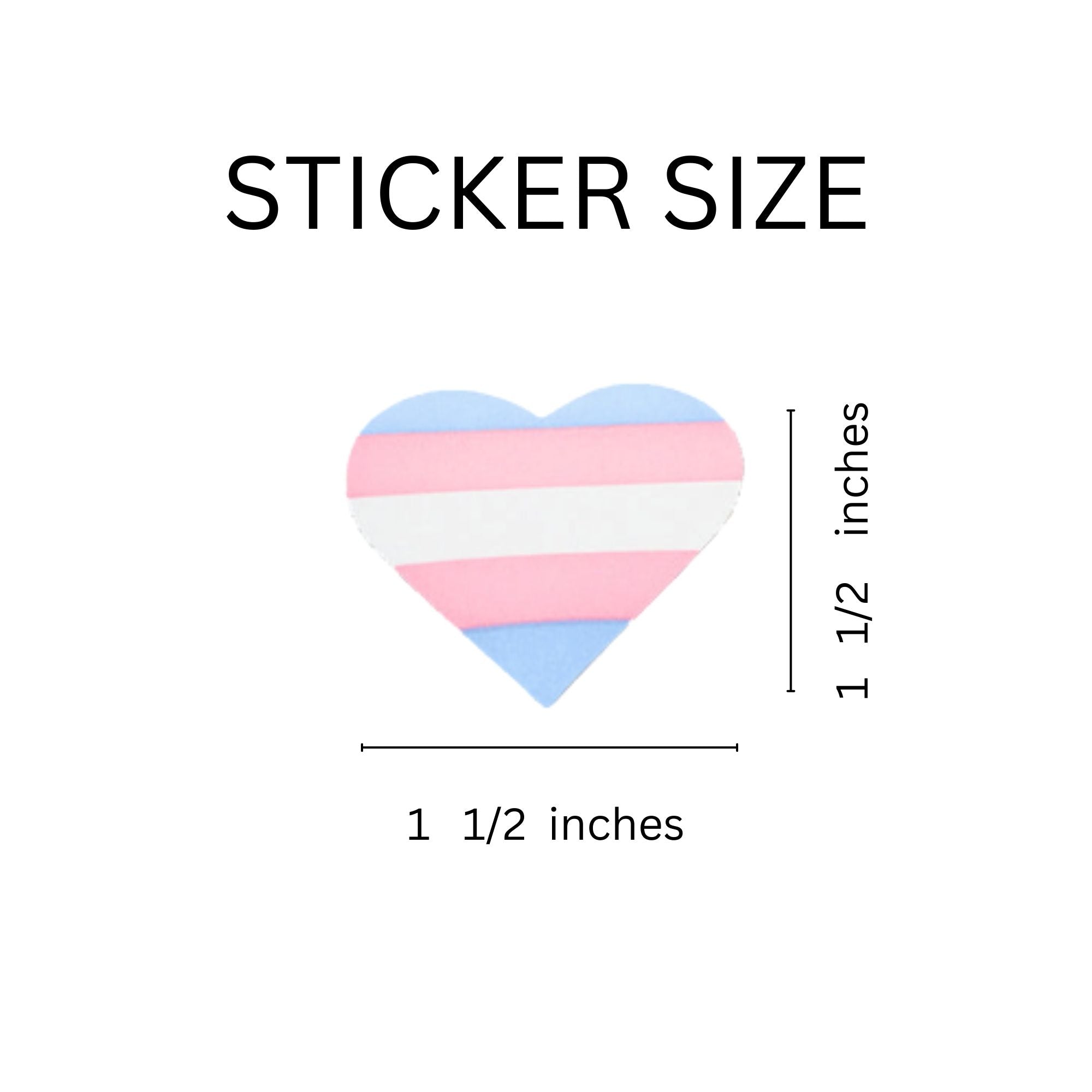 250 Transgender Heart Shaped Stickers (250 per Roll) The Awareness Company