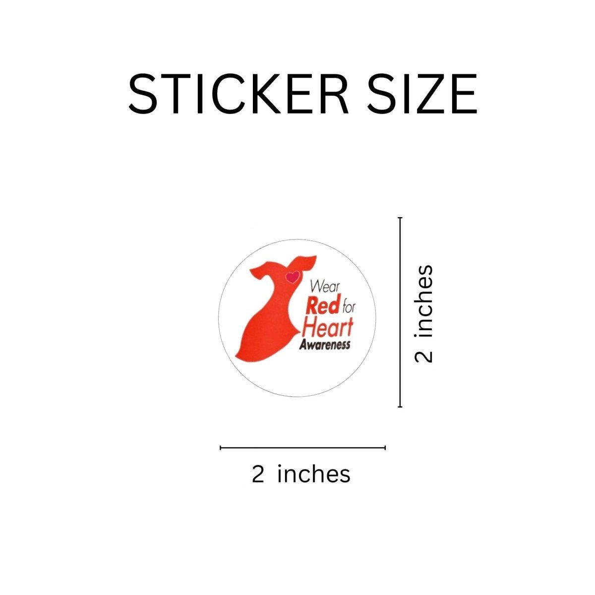 250 Wear Red for Heart Awareness Stickers The Awareness Company