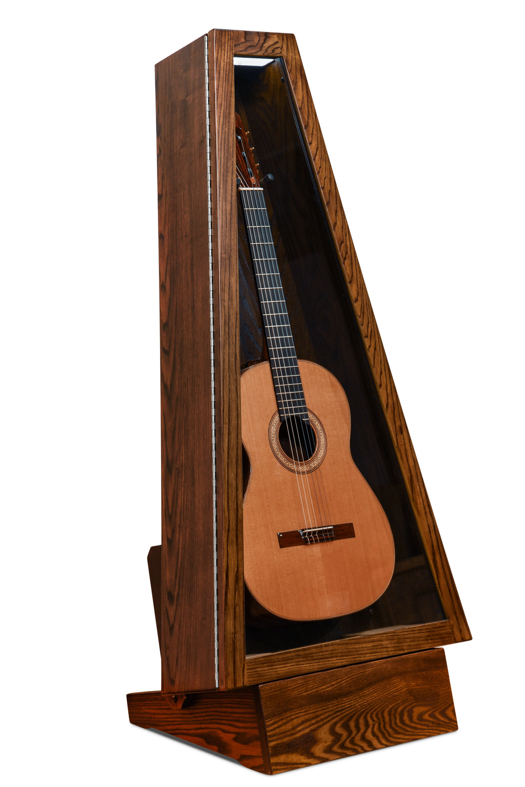 ClimaStand Triangle Humidor with Base - Northern White Ash with Rich Tobacco Stain Acoustic Remedy Cases
