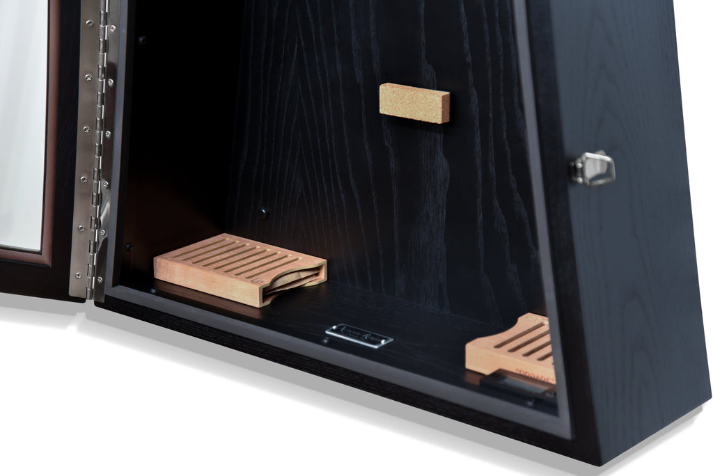 ClimaCase Triangle Humidor - Northern White Ash with Piano Black Acoustic Remedy Cases