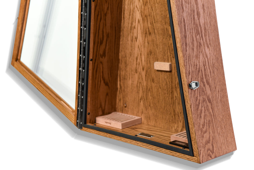 ClimaCase Triangle Humidor - Red Oak with Golden Oak Stain Acoustic Remedy Cases