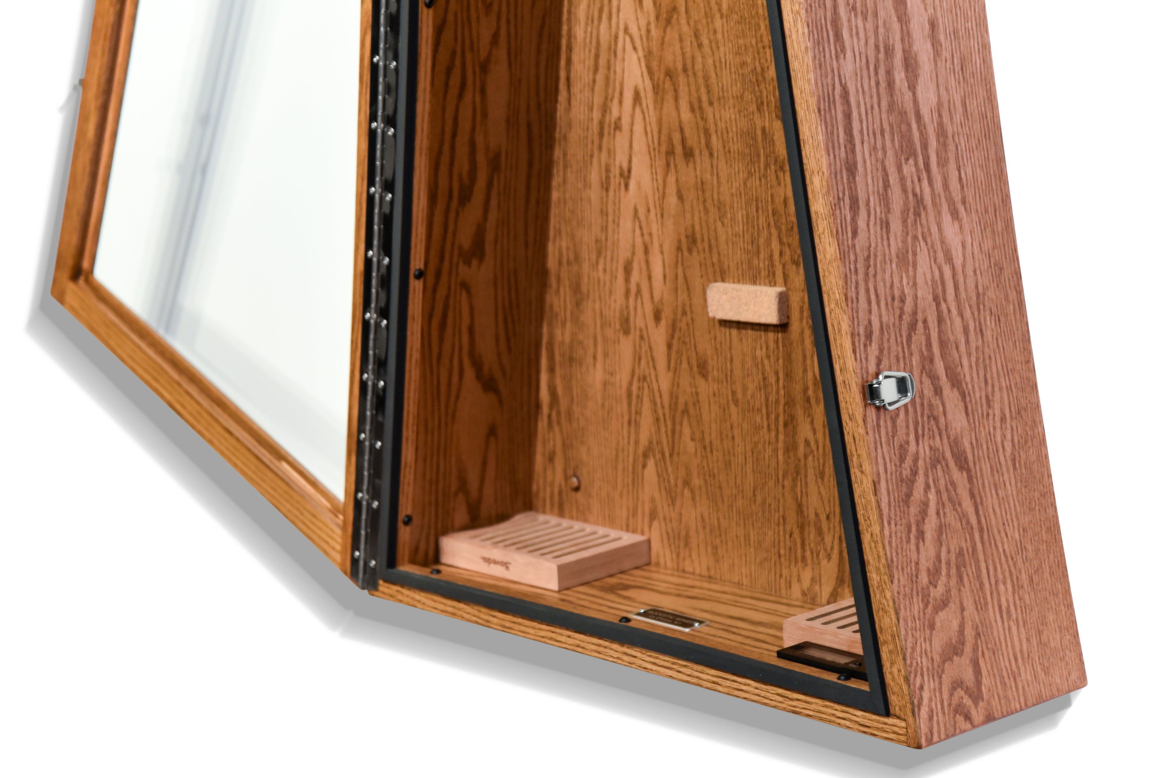 ClimaCase Triangle Humidor - Red Oak with Golden Oak Stain Acoustic Remedy Cases