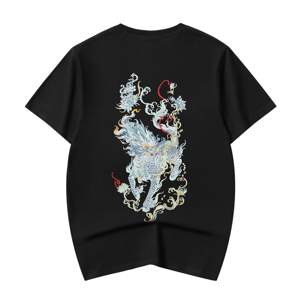 ET517 Blue Kirin Embroidered Tee Niepce