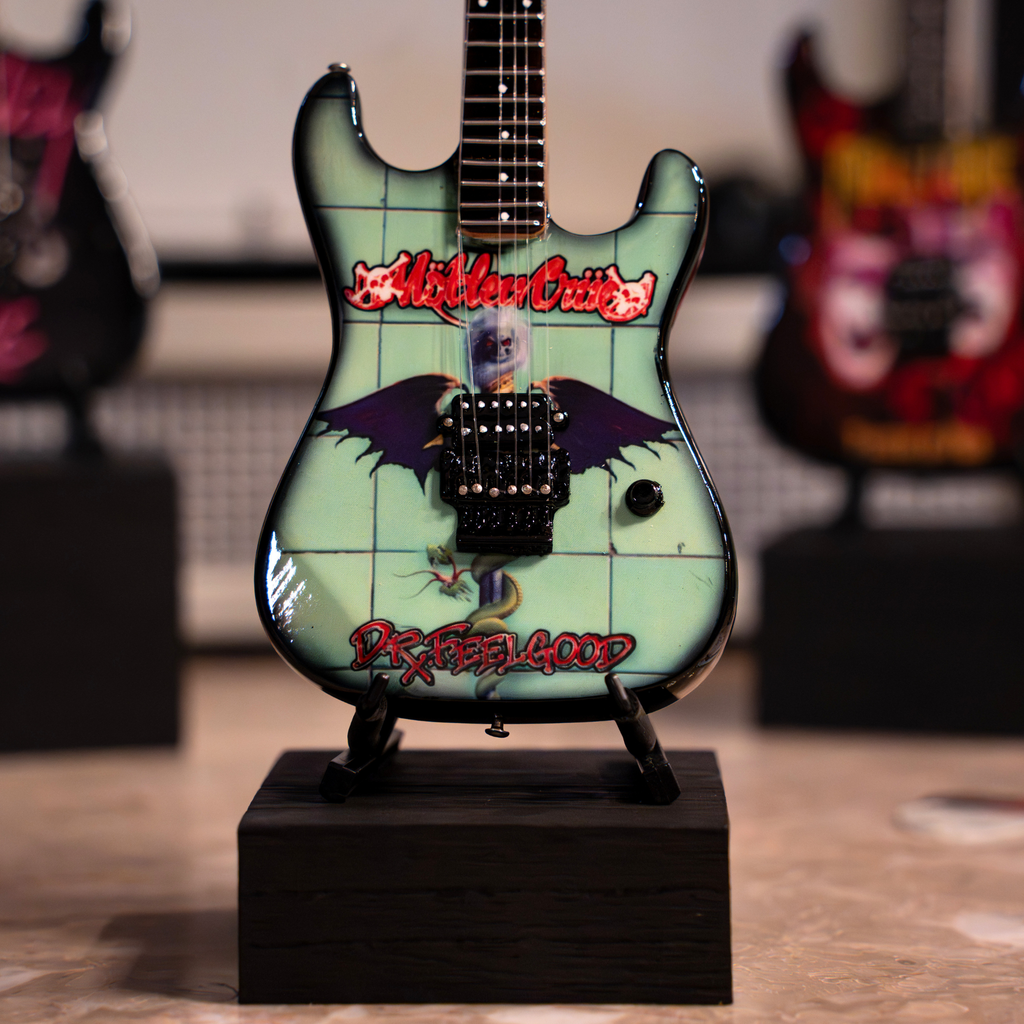 Mötley Crüe "Shout at the Devil" and "Dr. Feelgood" Collectible Miniature Guitar Set The Mini Axe