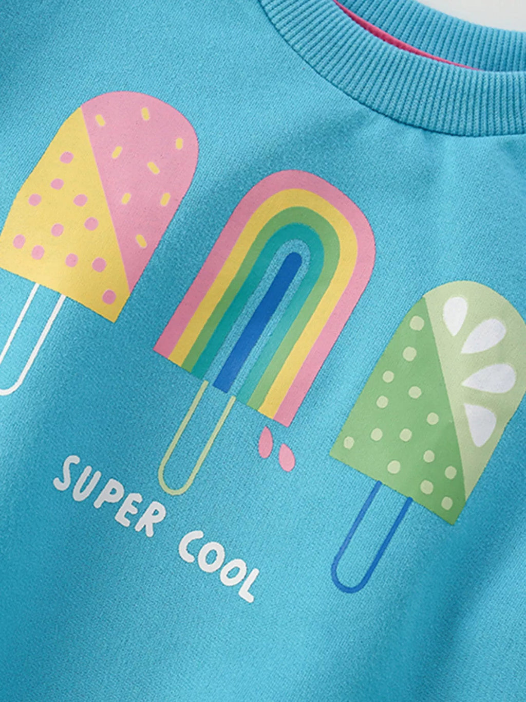 Girls and Toddler Girls Ice Cream Graphic Round Neck Sweatshirt NicholesGifts