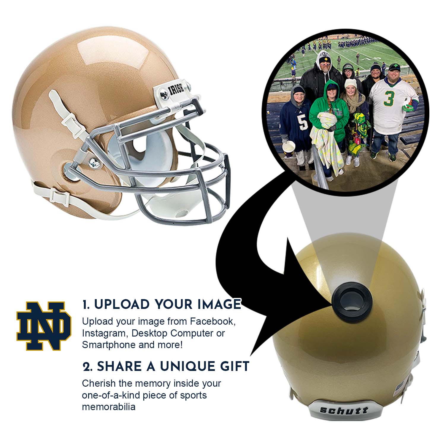 Notre Dame Fighting Irish College Football Collectible Mini Helmet - Picture Inside - FANZ Collectibles Fanz Collectibles