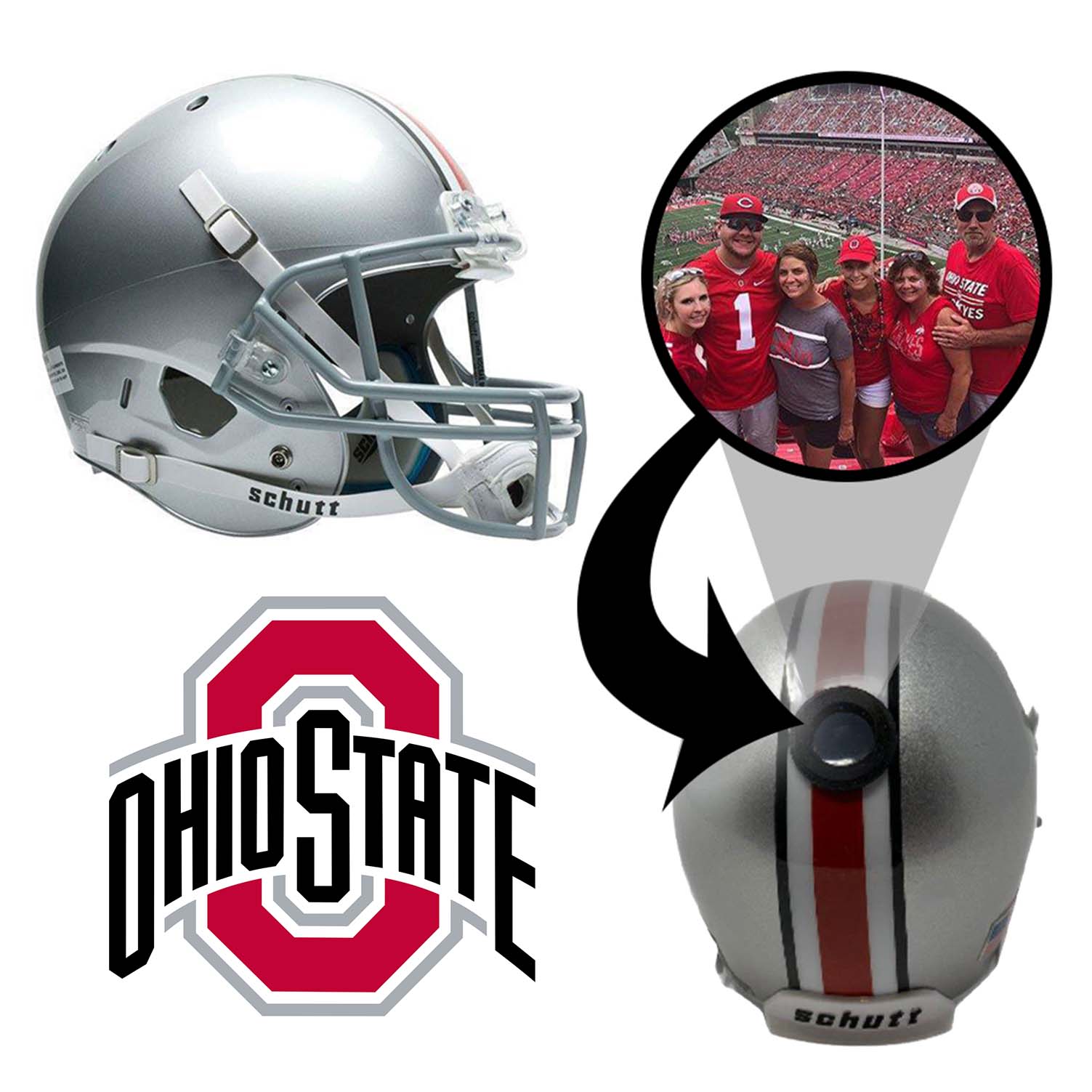 Ohio State Buckeyes College Football Collectible Mini Helmet - Picture Inside Fanz Collectibles