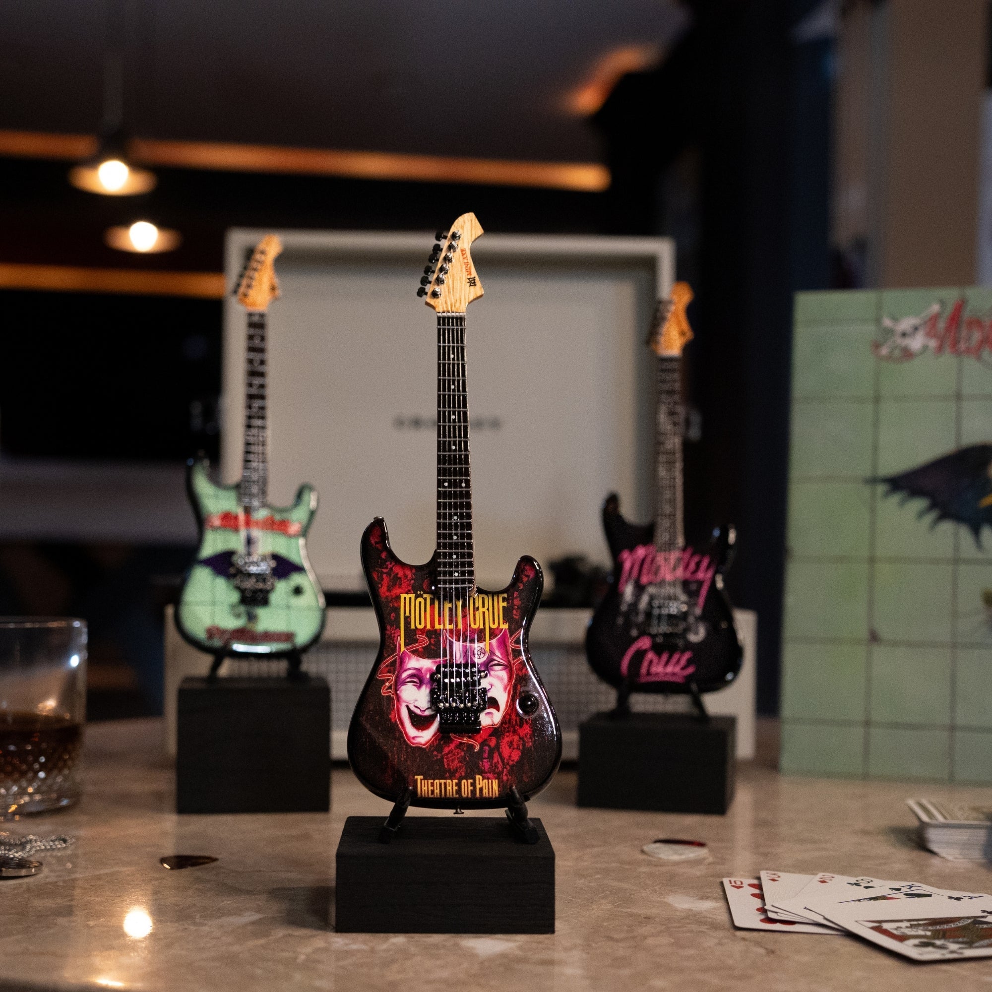 Mötley Crüe "Theatre of Pain" Collectible Miniature Guitar The Mini Axe