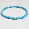 Blue Howlite Round Bead Bracelet - Anger Dissipation Sacred Crystals