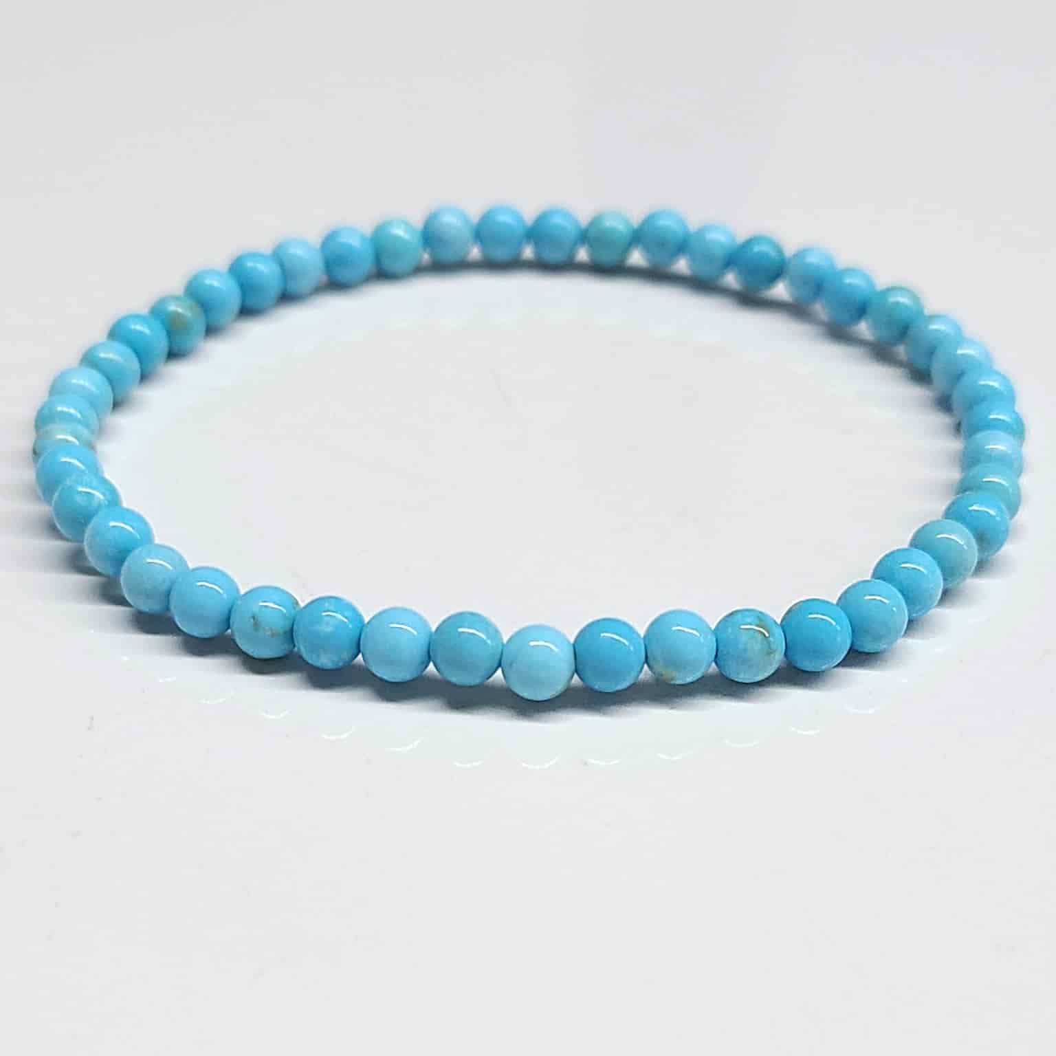 Blue Howlite Round Bead Bracelet - Anger Dissipation Sacred Crystals