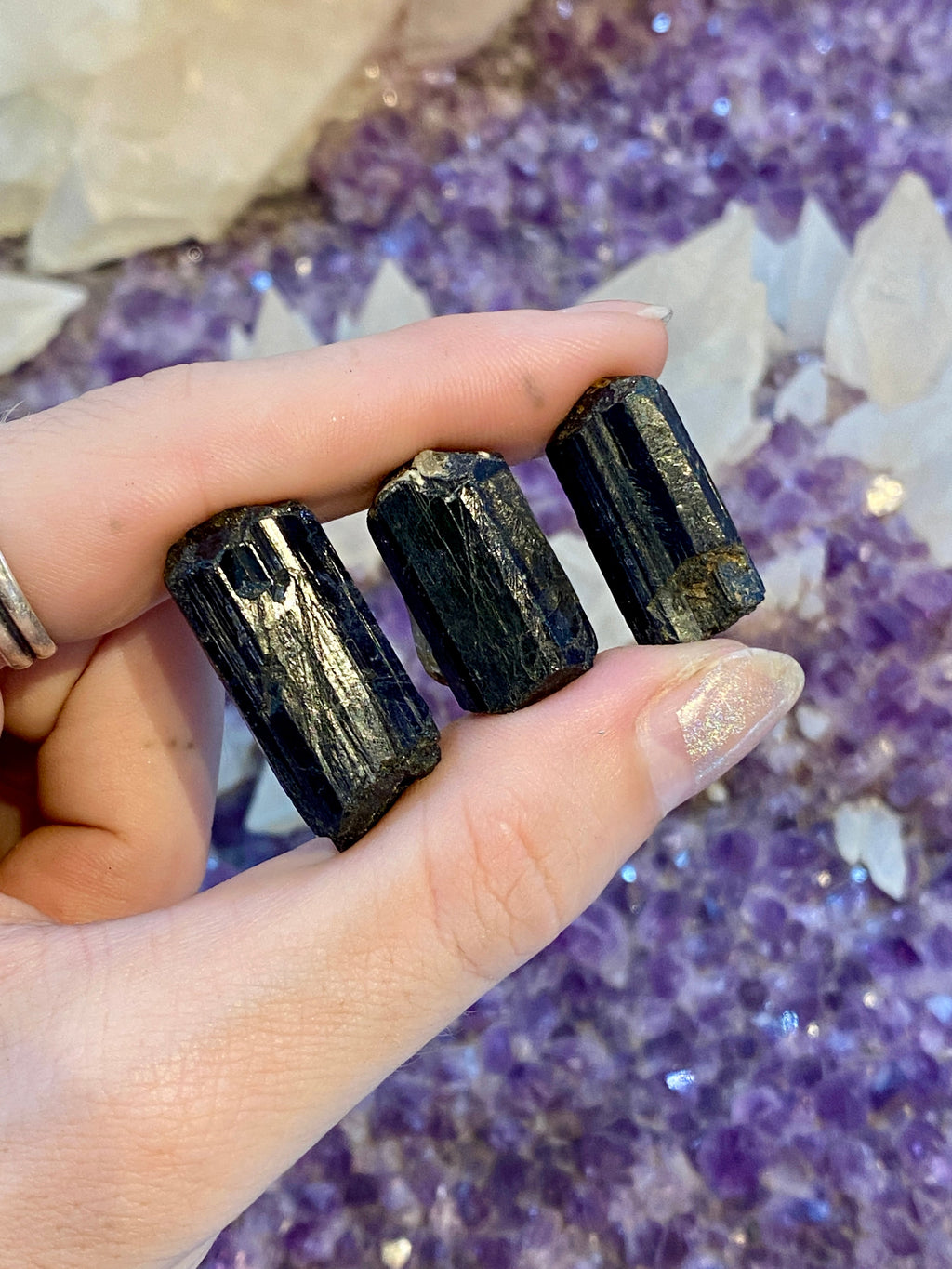 Black Tourmaline Raw Chunks Curious Muse Crystals
