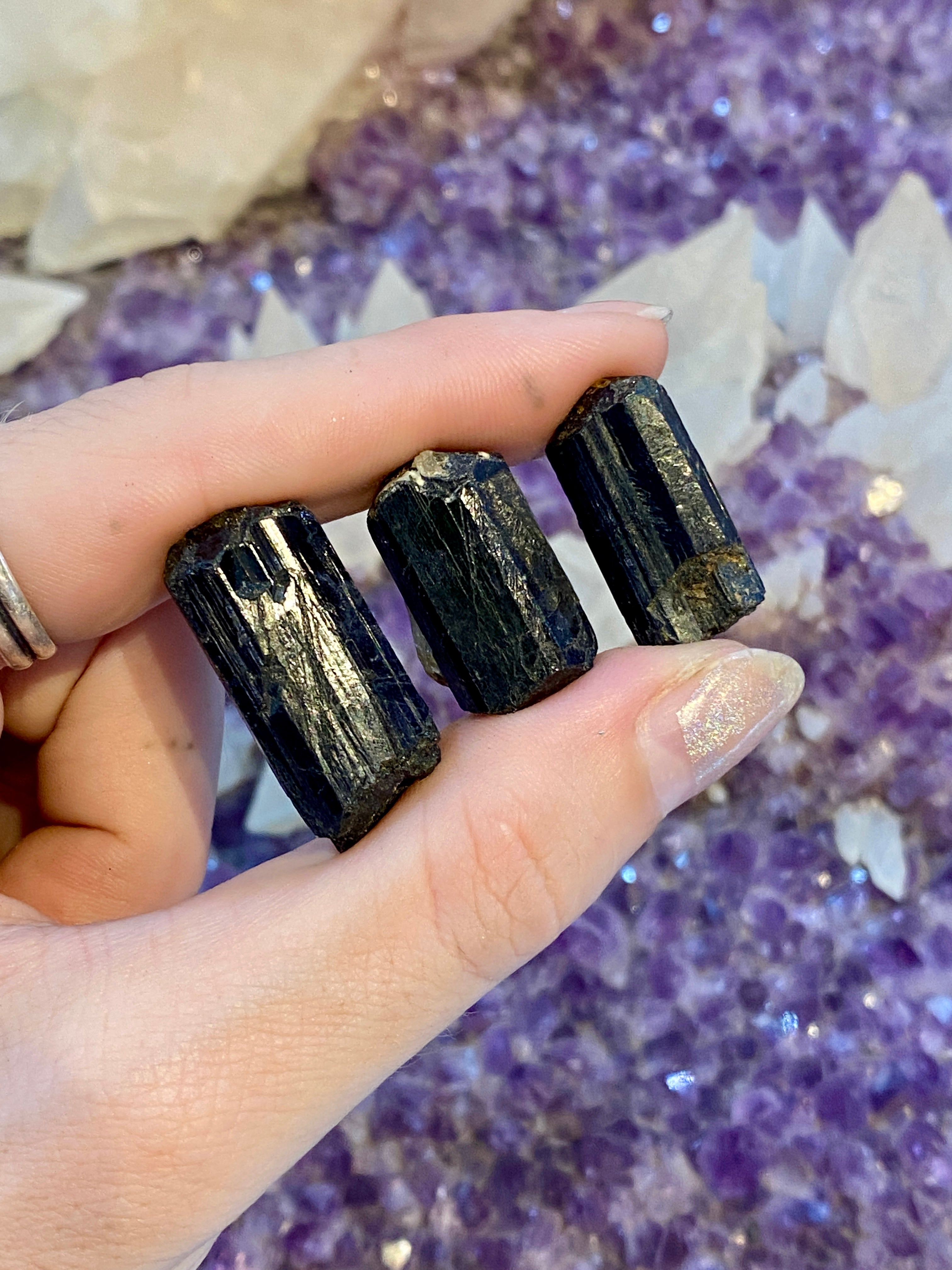Black Tourmaline Raw Chunks Curious Muse Crystals
