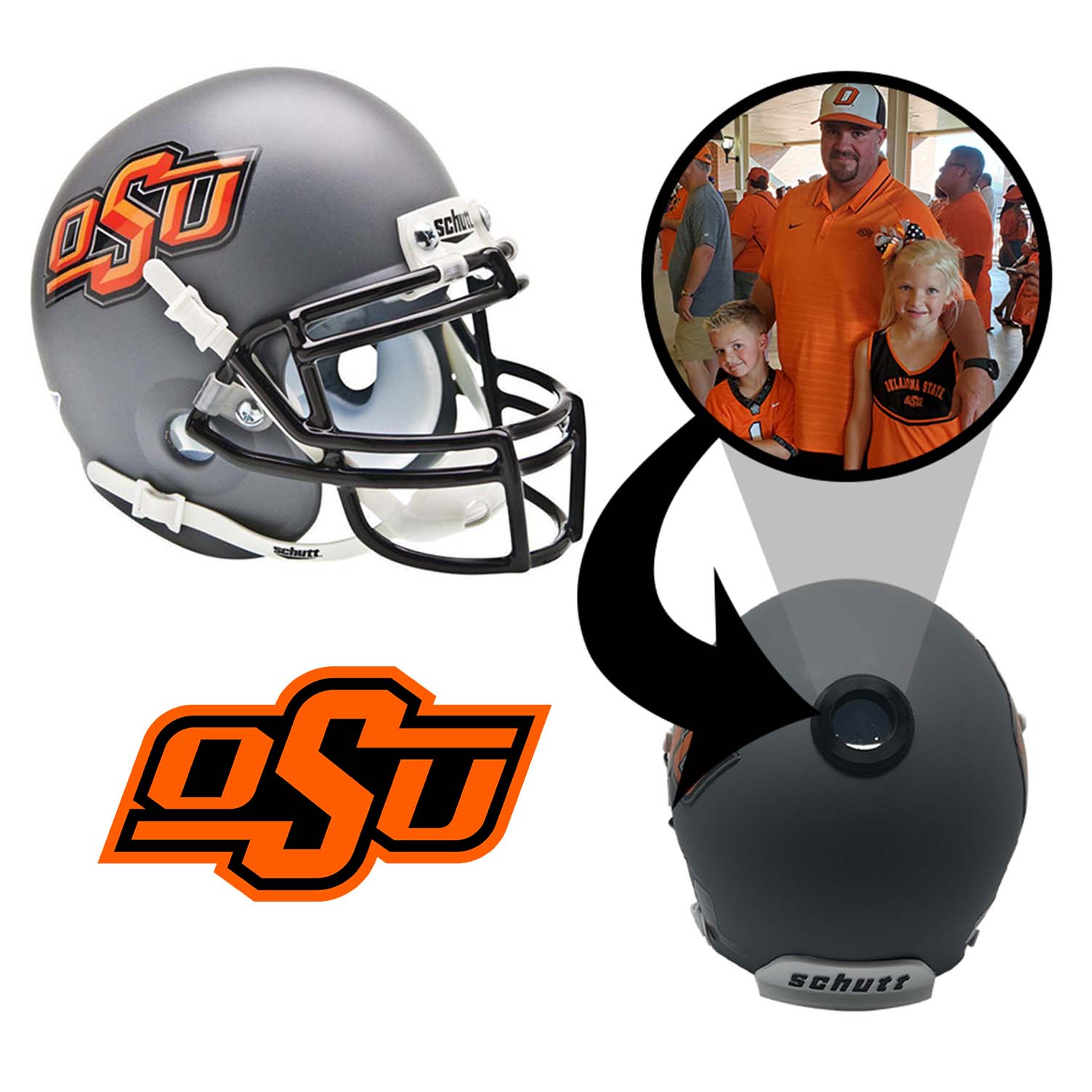 Oklahoma State Cowboys College Football Collectible Mini Helmet - Picture Inside - FANZ Collectibles Fanz Collectibles