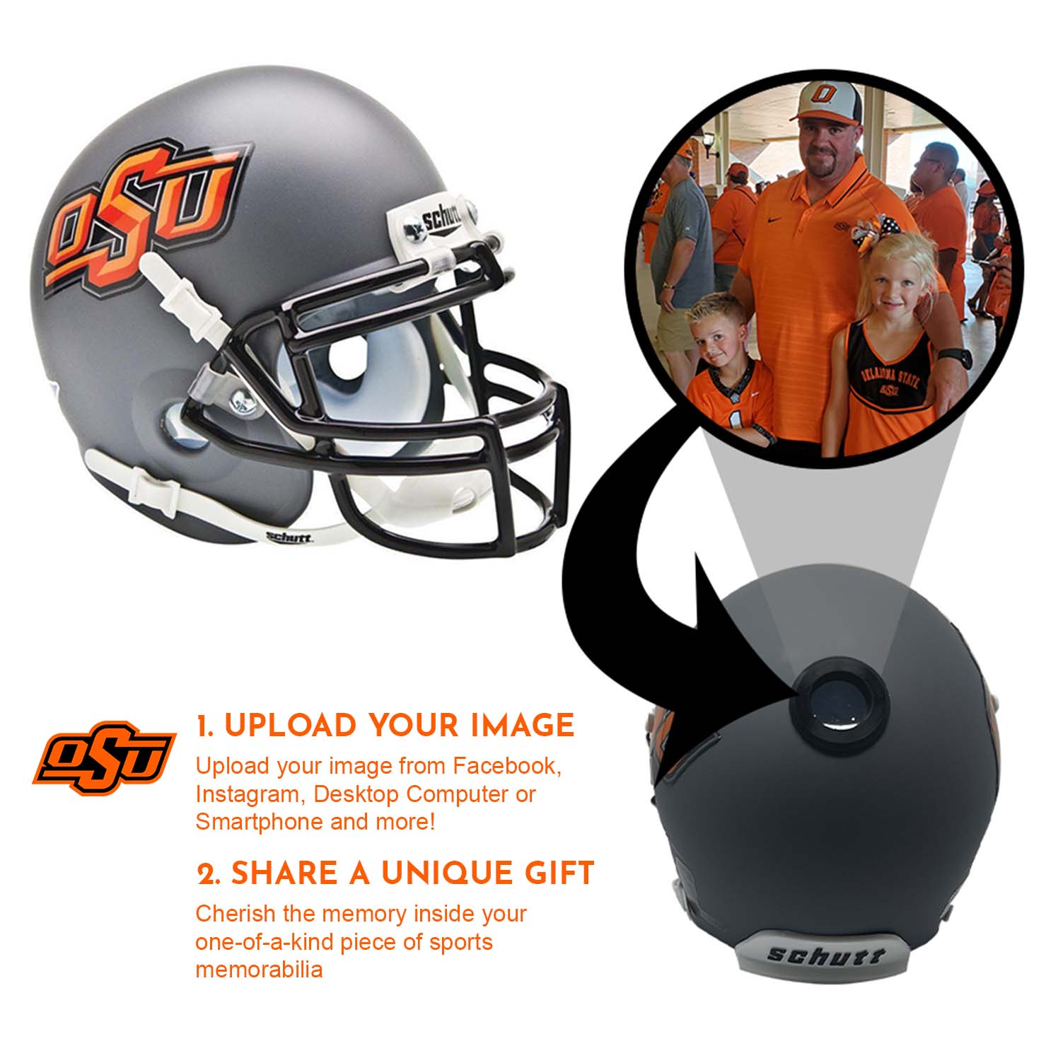 Oklahoma State Cowboys College Football Collectible Mini Helmet - Picture Inside - FANZ Collectibles Fanz Collectibles