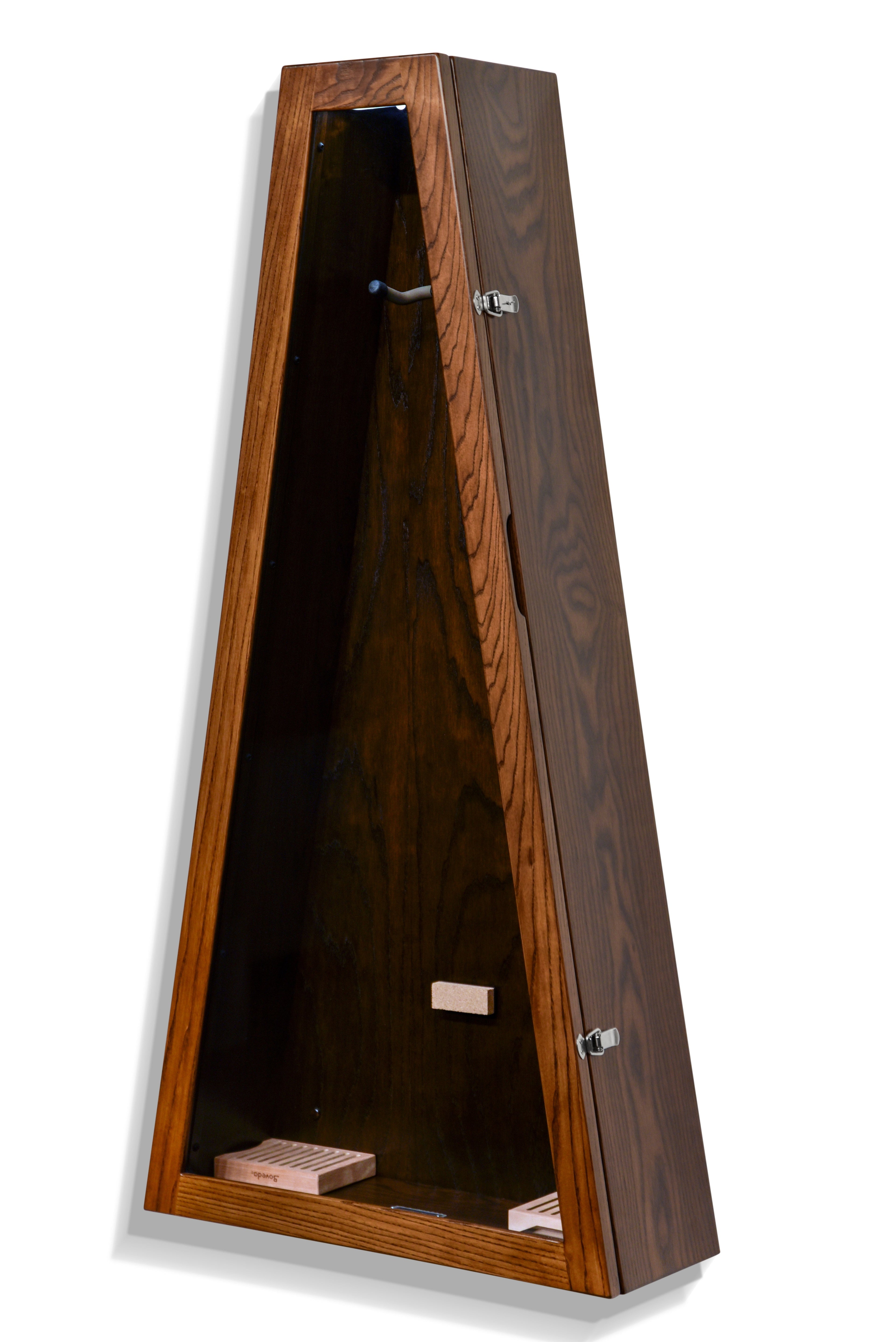 ClimaCase Triangle Humidor - Northern White Ash with Rich Tobacco Stain Acoustic Remedy Cases