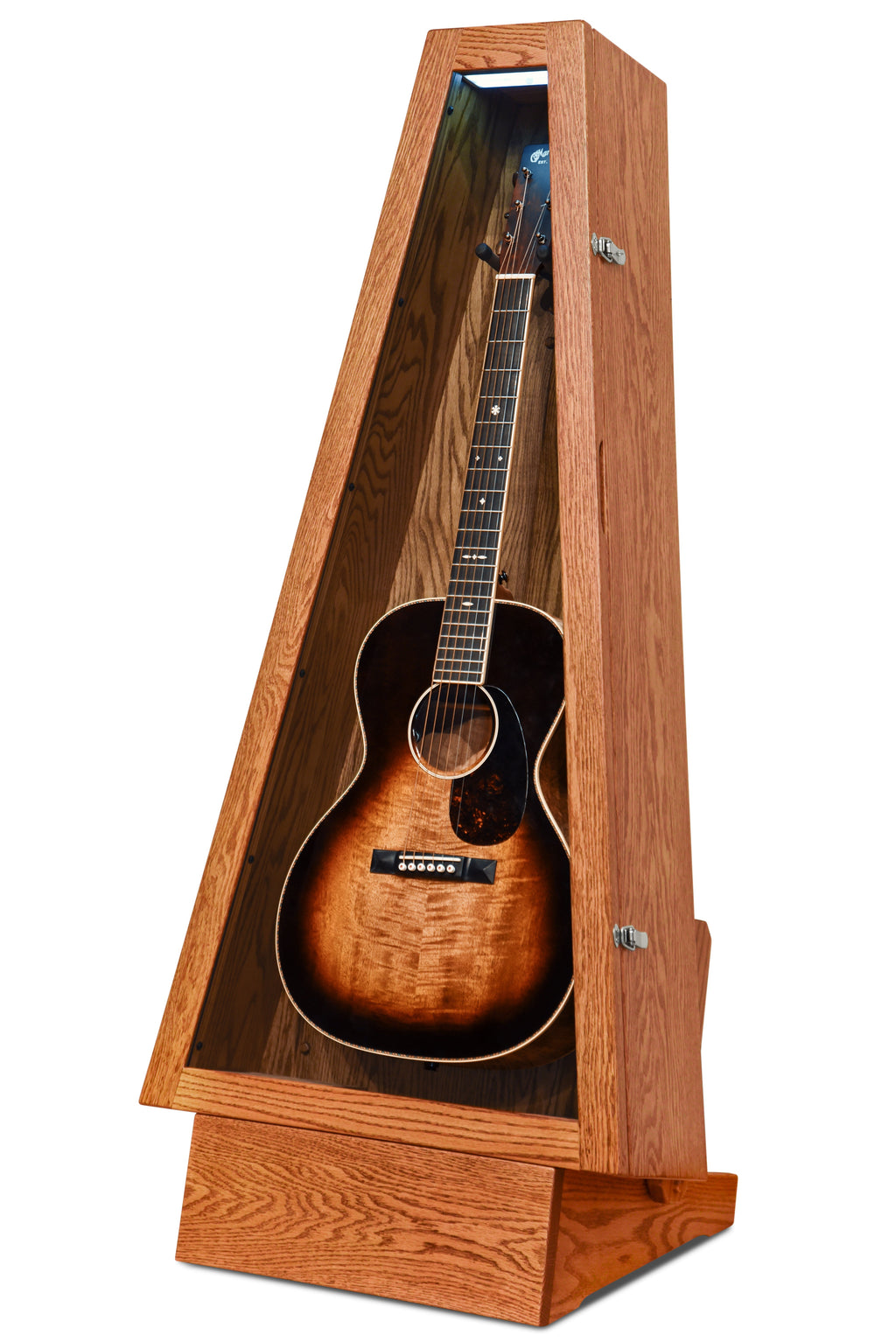 ClimaStand Triangle Humidor with Base - Red Oak with Golden Oak Stain Acoustic Remedy Cases